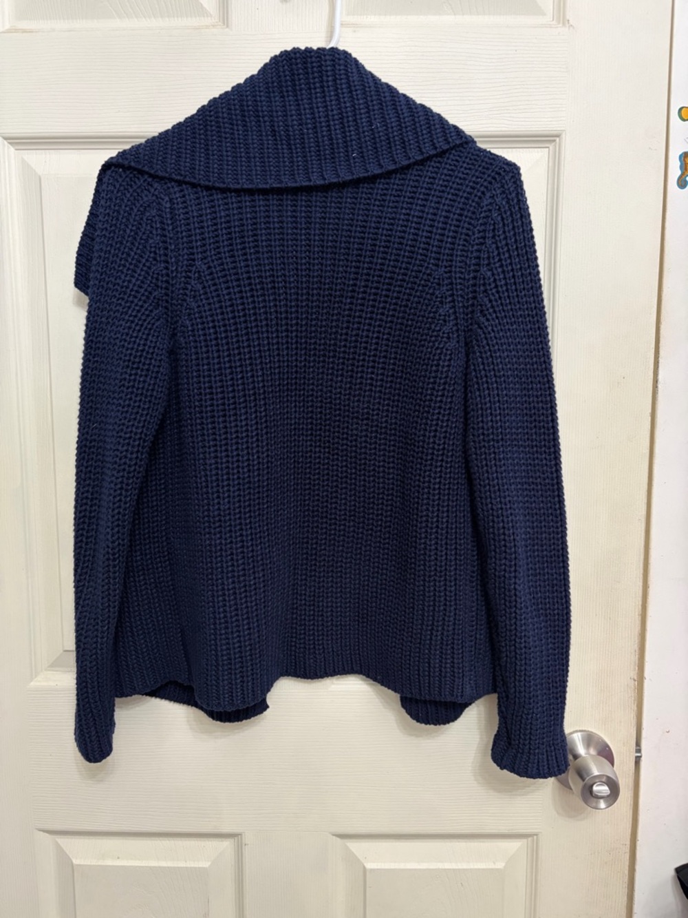 Talbots Navy Ribbed Open-Front Women's Sweater women’s size Small Petite - Picture 2 of 6